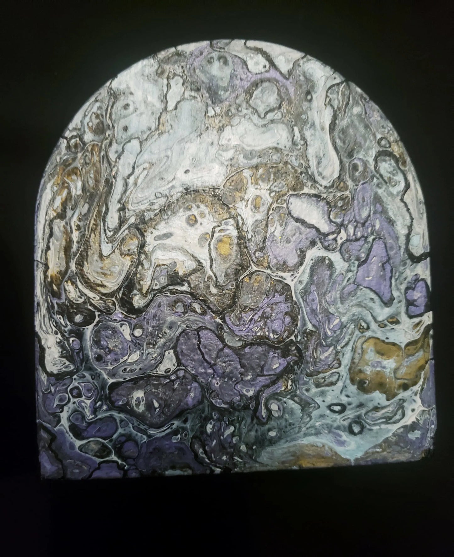 Acrylic Pour Wooden Bookends