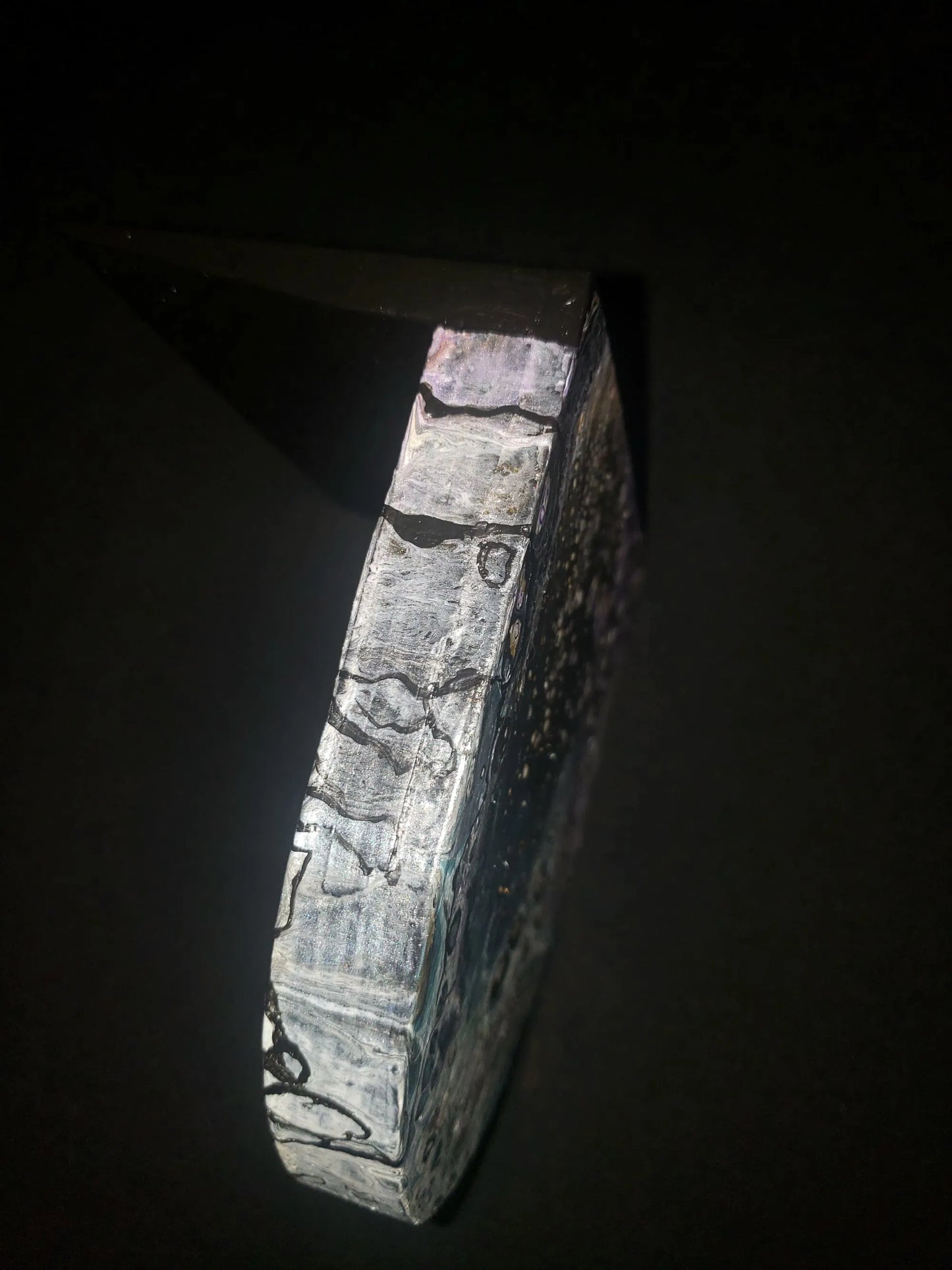 Acrylic Pour Wooden Bookends