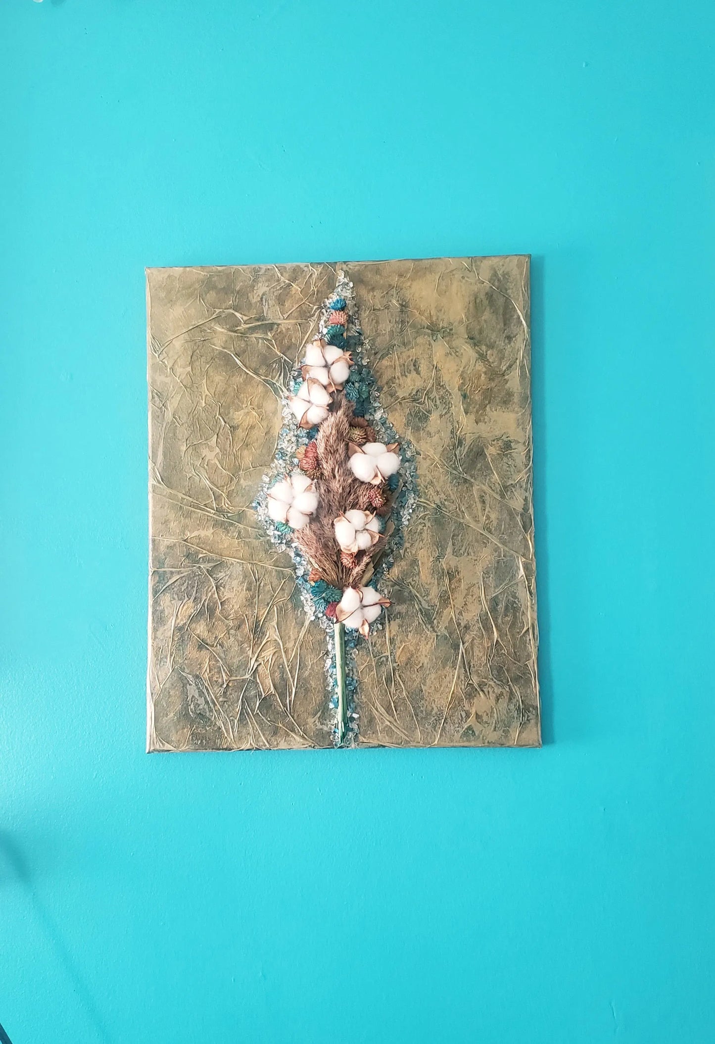 Golden Copper & Cotton Flowers