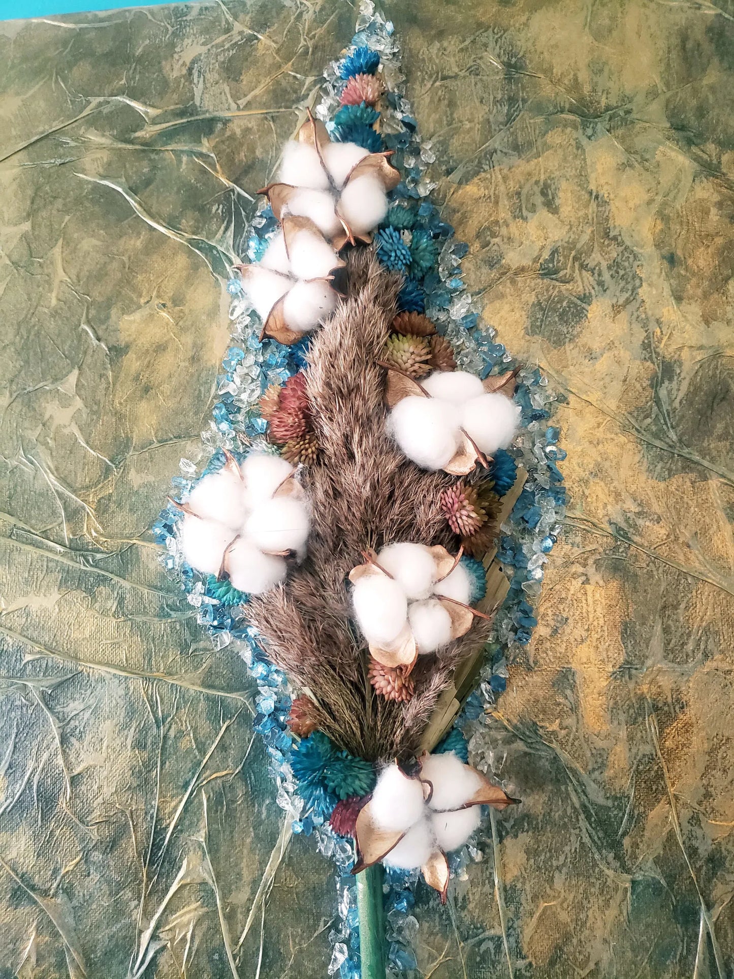Golden Copper & Cotton Flowers