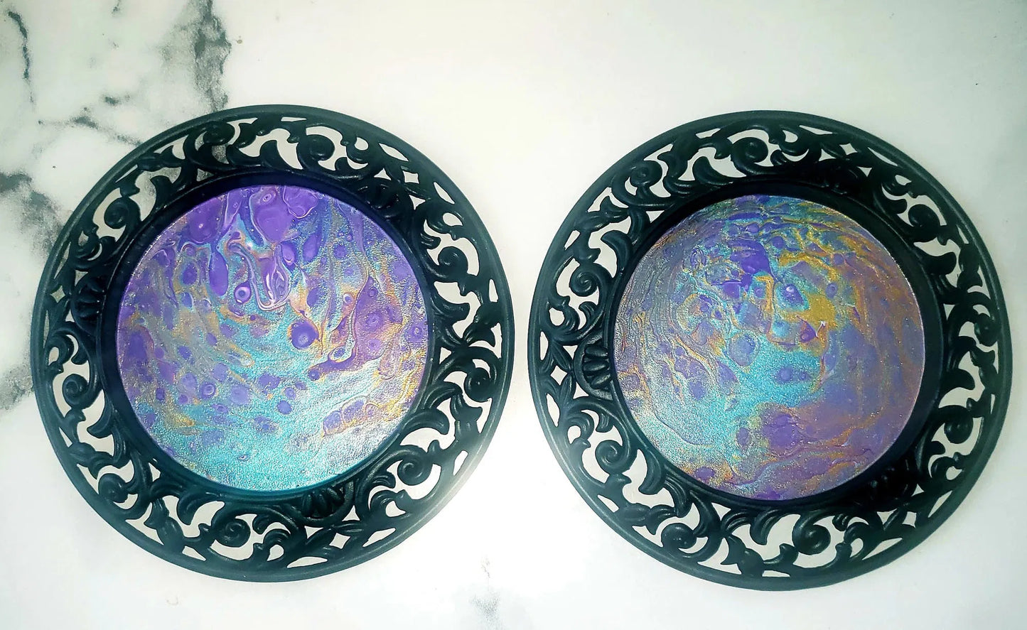 Set Of Acrylic Pour Candle Holders