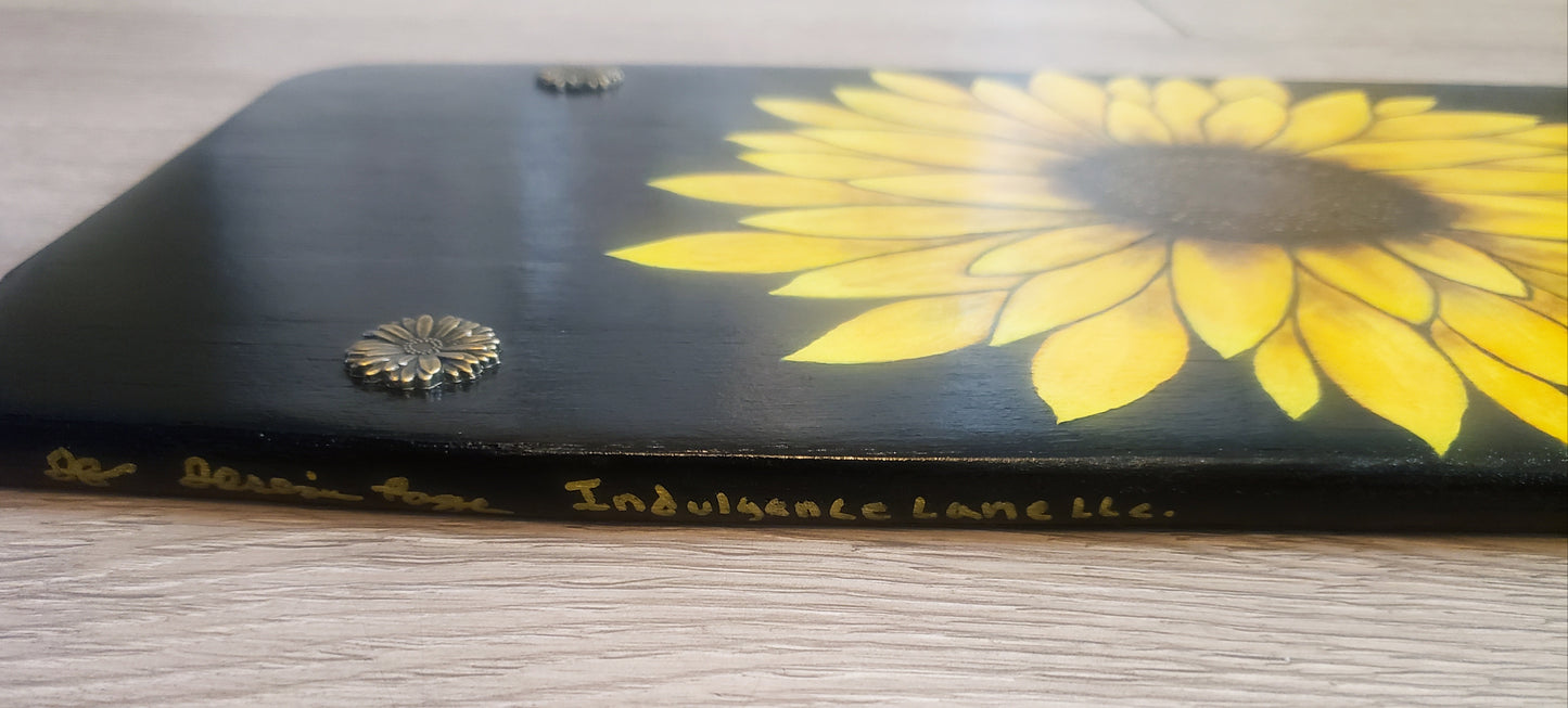 Hand Painted Sunflower with Chain