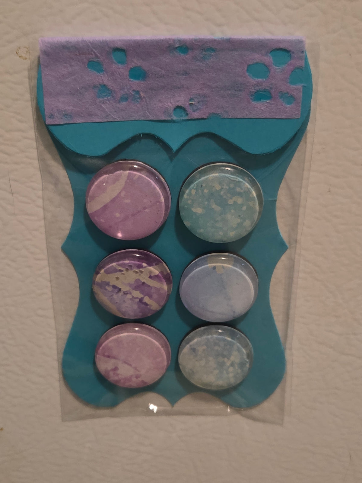 Purple and Blue Round Cabochon Magnets (007)
