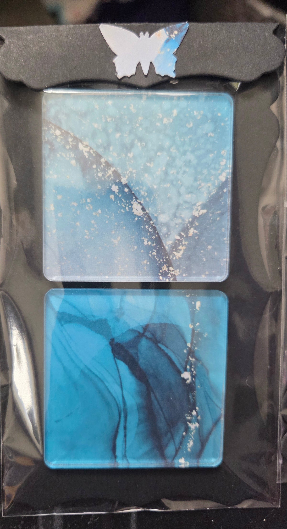 Blue & Black Square Magnets (S1)
