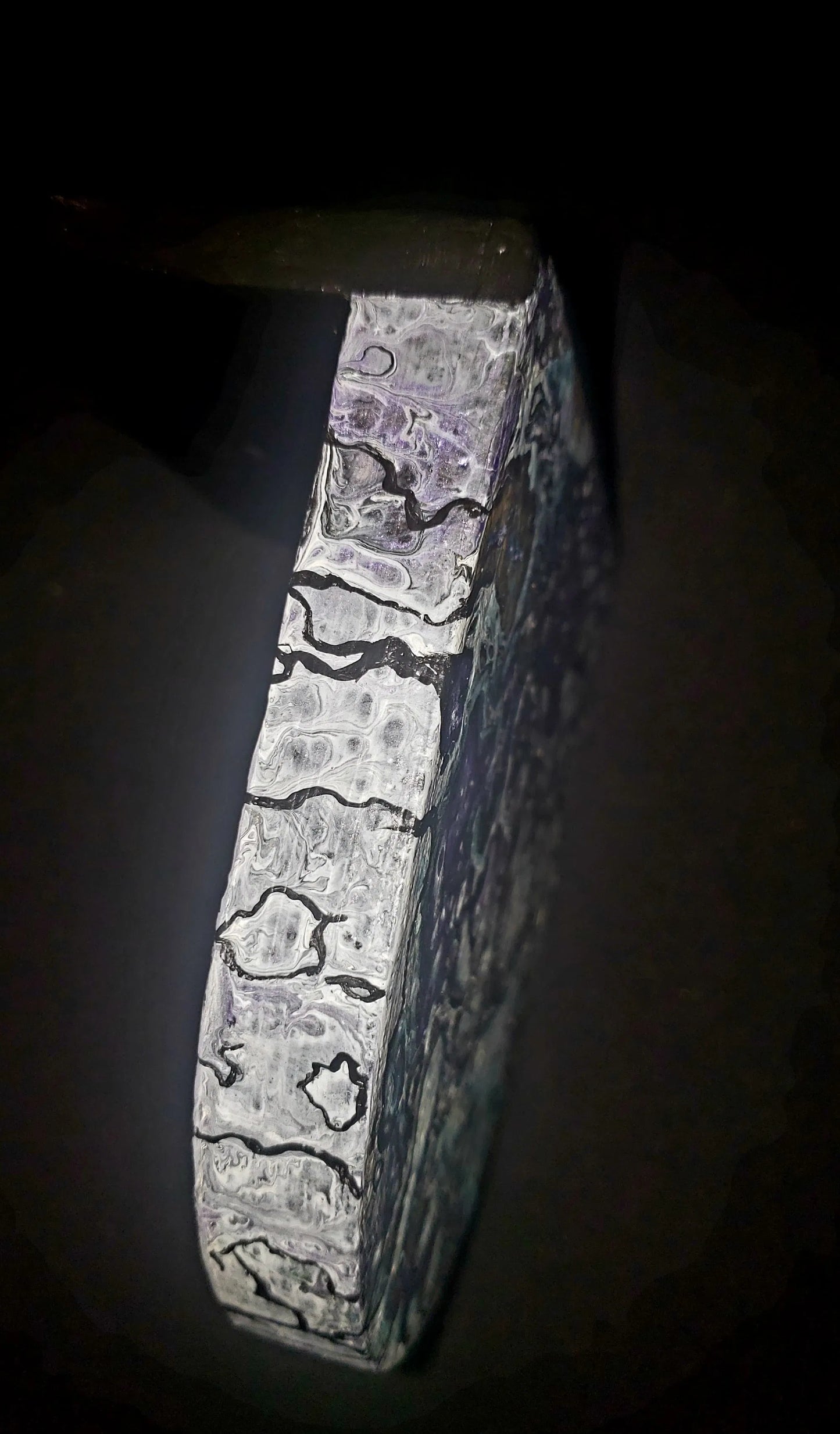 Acrylic Pour Wooden Bookends