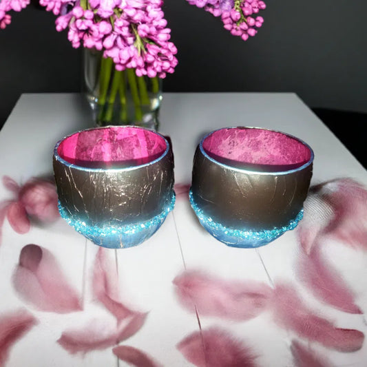Textured Embellished Glass Cups
