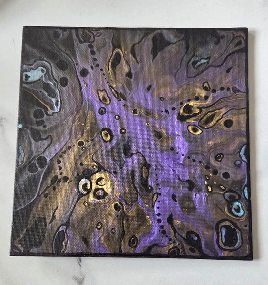 Purple Fluid Art Magnet