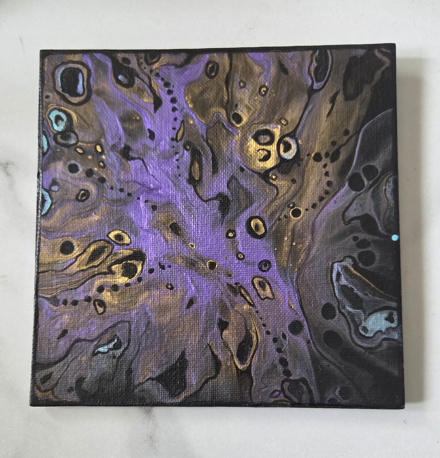 Purple Fluid Art Magnet