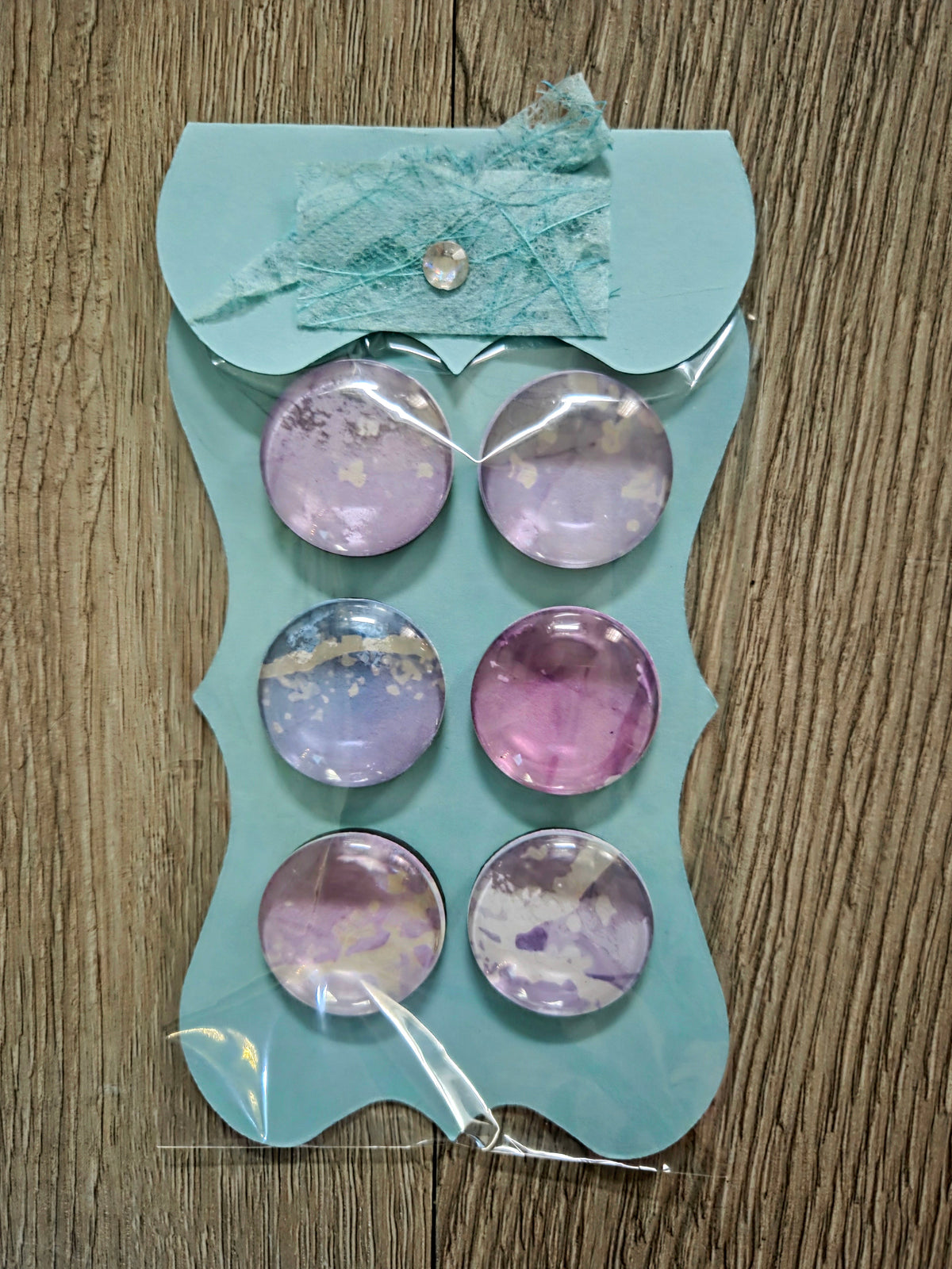 Purple & Blue Round Cabochon Magnets (set of 6) 004