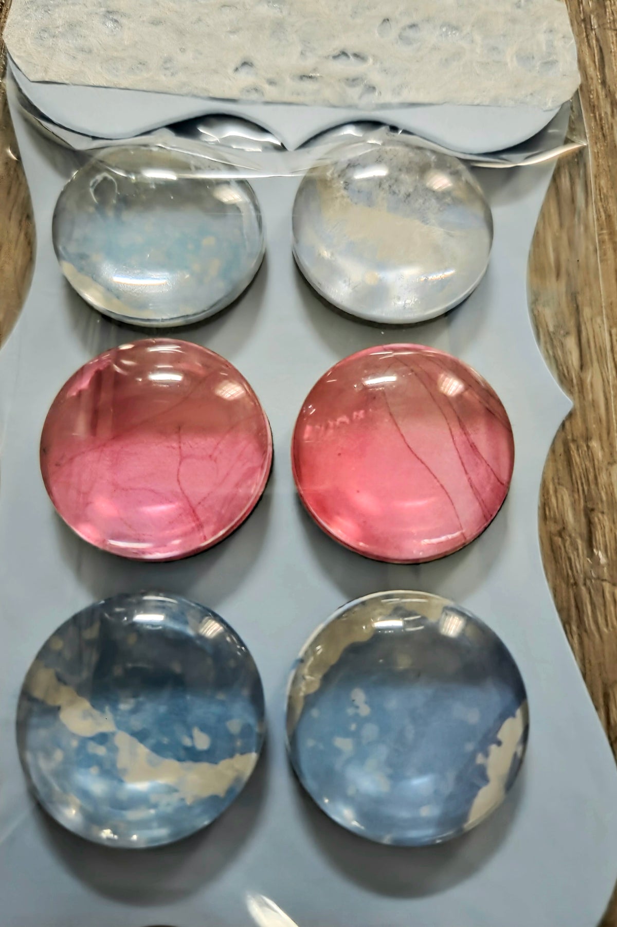 Purple & Blue Round Cabochon Magnets (set of 6) 005