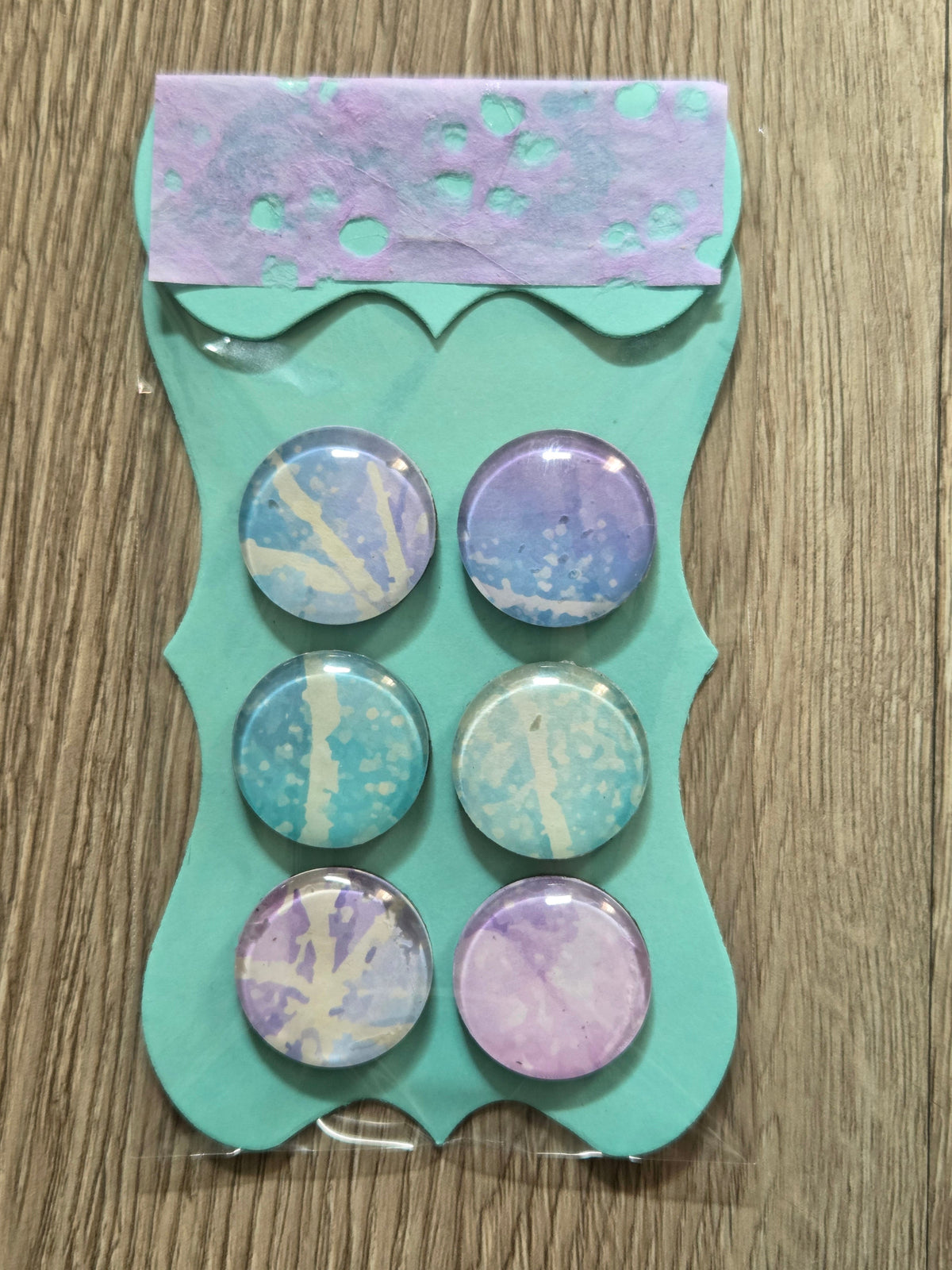 Purple & Blue Round Cabochon Magnets (006)