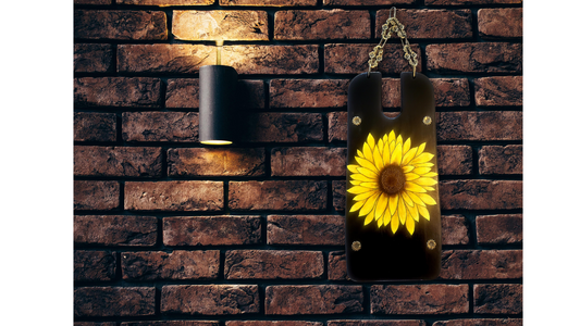 Hand Painted Sunflower with Chain